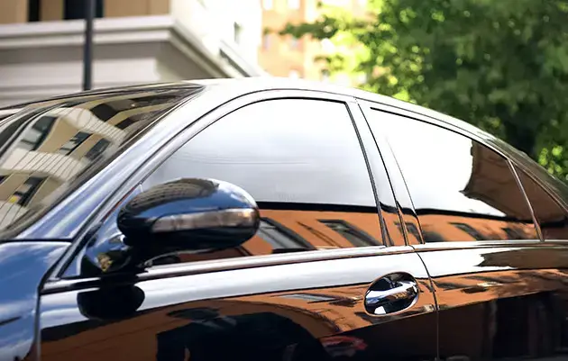 Black car with tinted windows